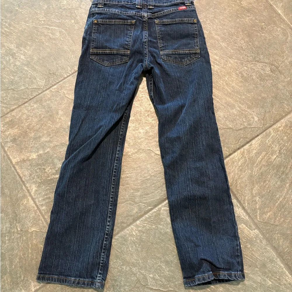 Youth Wrangler Blue Straight-Leg Adjustable Waist Denim Jeans 14
